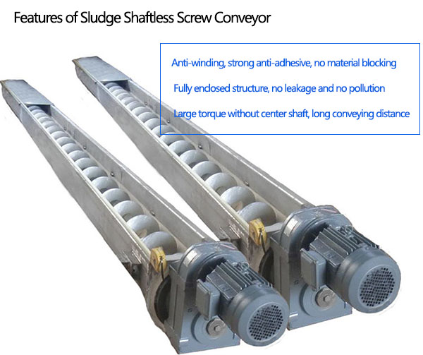 Features of Sludge Shaftless Screw Conveyor